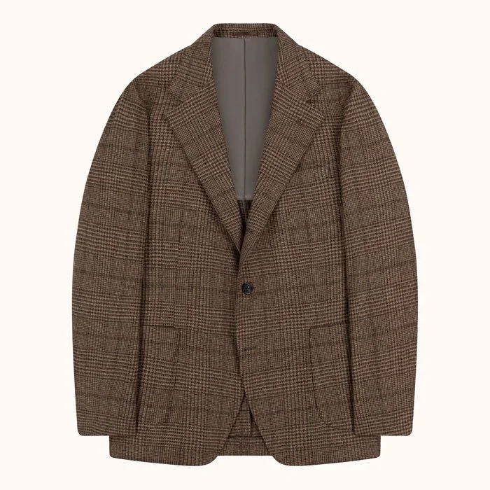 Natalino Sport Jacket - Brown Glen Check Wool Cashmere 