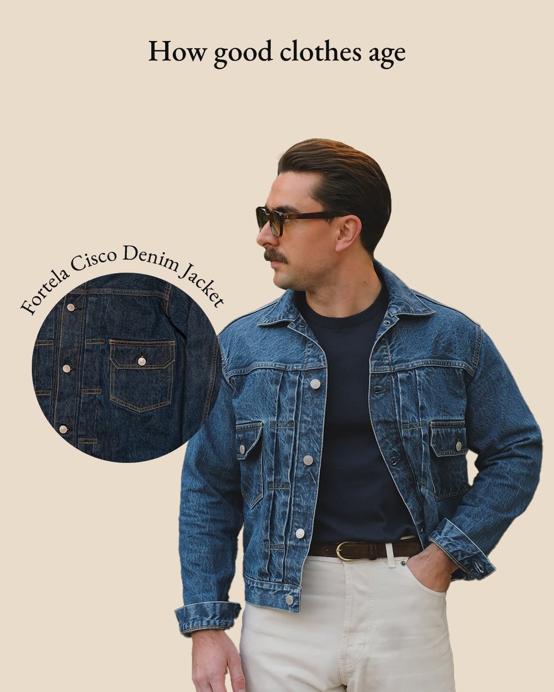 I got this @fortela_ Cisco Type II denim jacket last fall, after a long search comparing pretty much all Type II jackets on the market. I wanted something that fits me well but is also short enough to have the right proportions for my body type.

I u