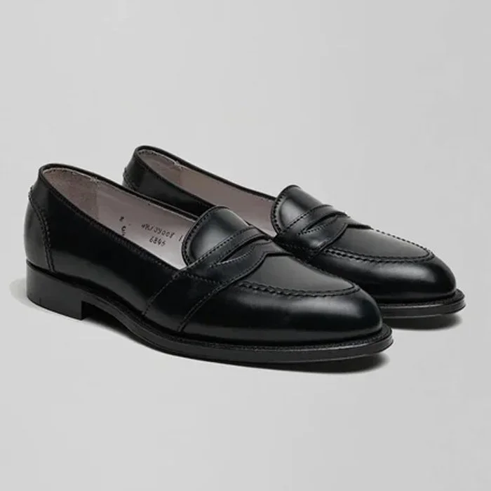 Alden 6845 - Full Strap Loafer in Black Shell Cordovan