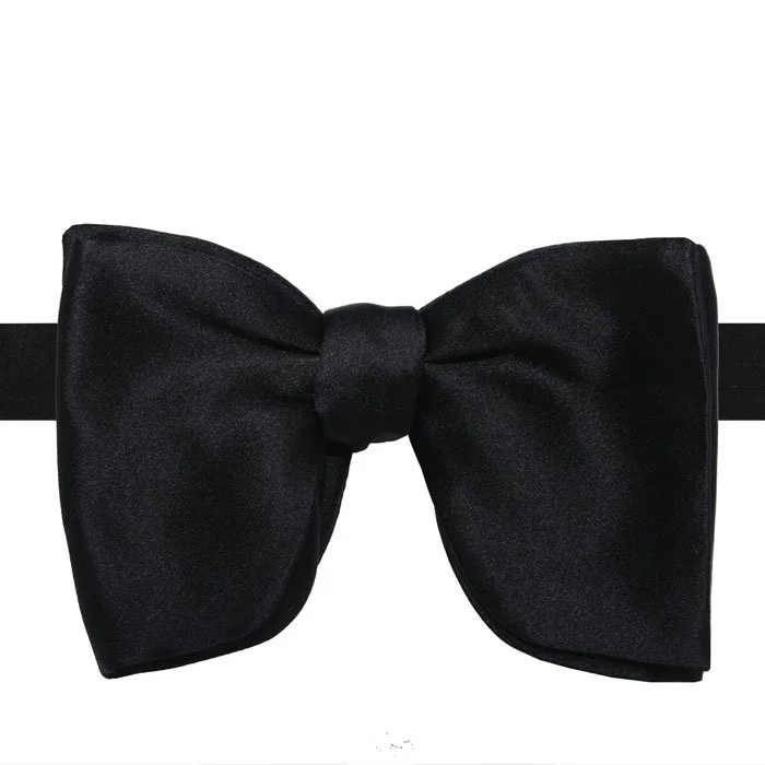 Labowtique Brandon – Black Silk Satin Bow Tie