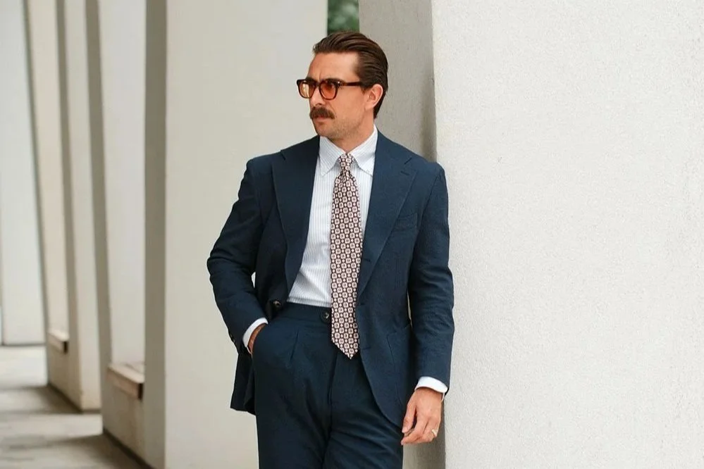 Navy Seersucker Suit