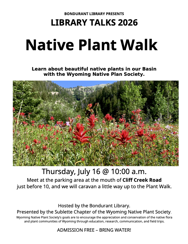Library Speaker Series- Wyoming Native Plants Walk and Talk 