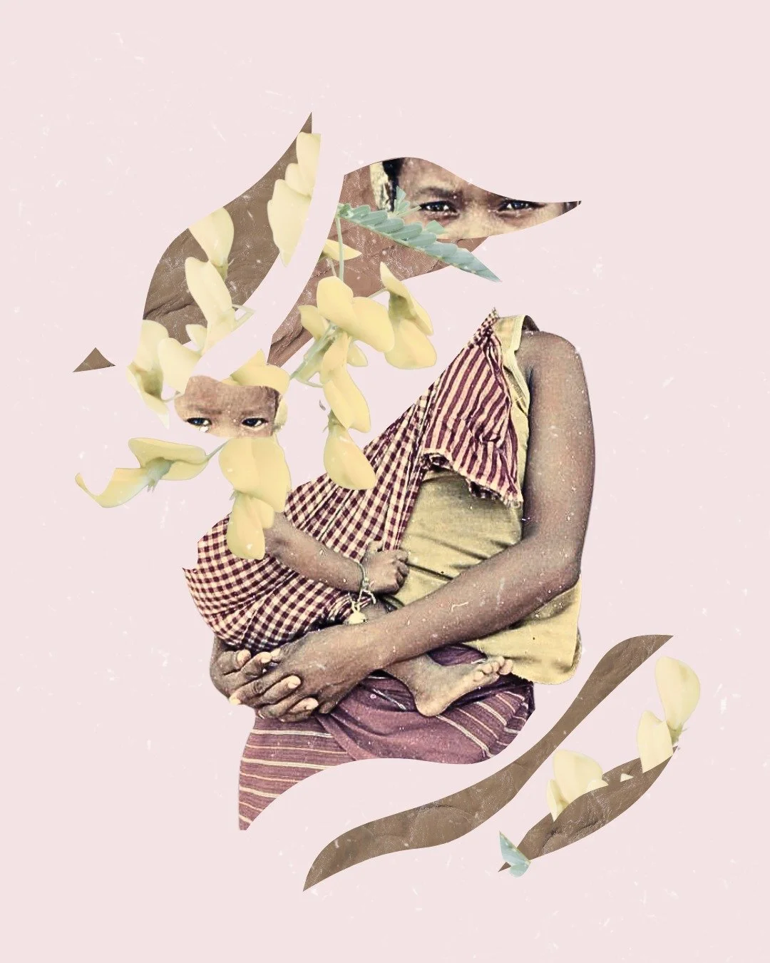 playing with shapes - photos of a mother and child, pka sna&ocirc;, river water.

#cambodiaart #cambodiacollage #khmerart