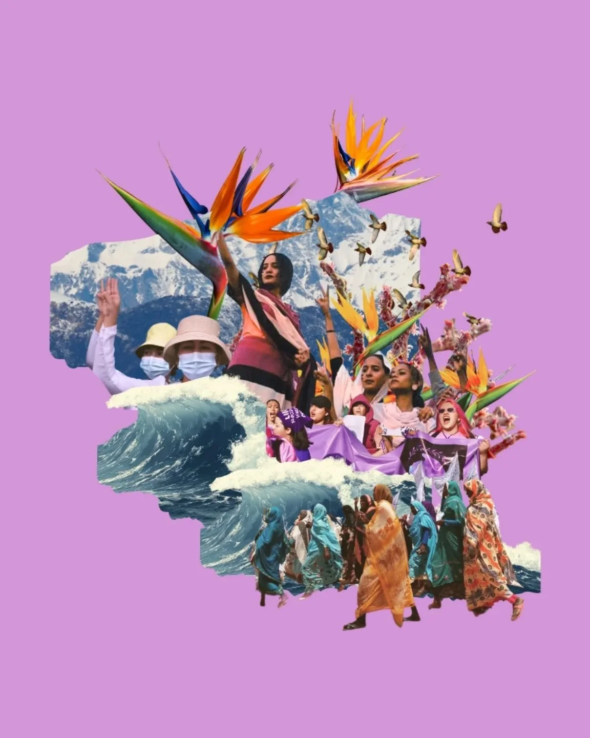 Another collage from the @resurj_ series -  Reflection of Our Countries. This was a second iteration of the collage after wonderful feedback from them and I love it so much more!

Read all of the articles submitted by young feminists from the Global 