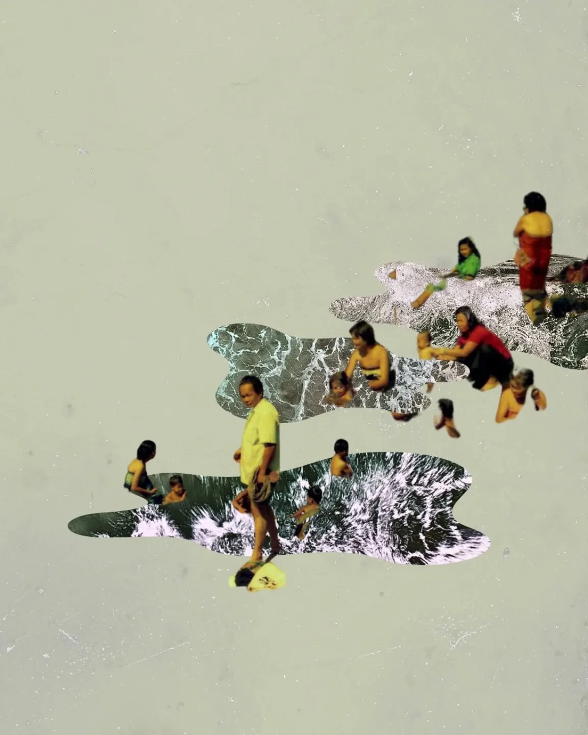 FAMILY
Day 20 
@februllage 

Are you even family if you haven't gone to play in the water together? 

#cambodiacollage #cambodiaart #cambodiaartist #februllage2026