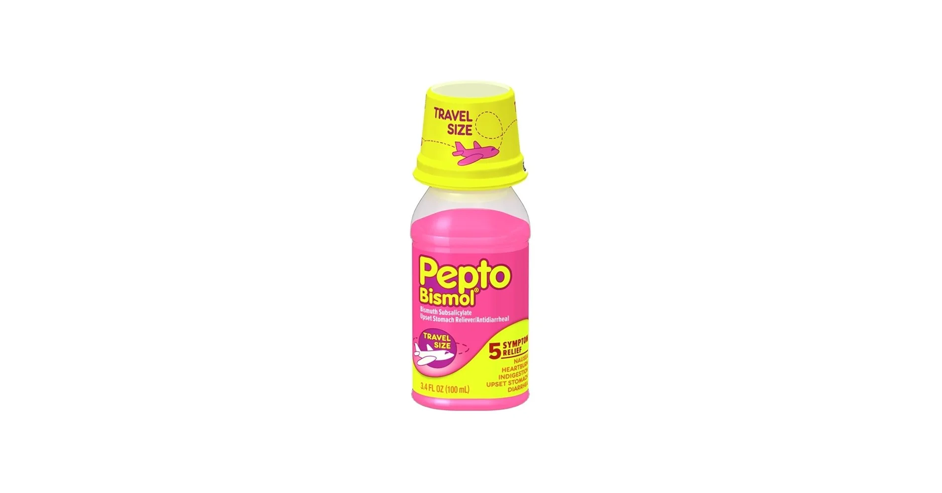 Pepto Bismol 5 Symptom Relief Original Travel-Size Liquid 3.4oz