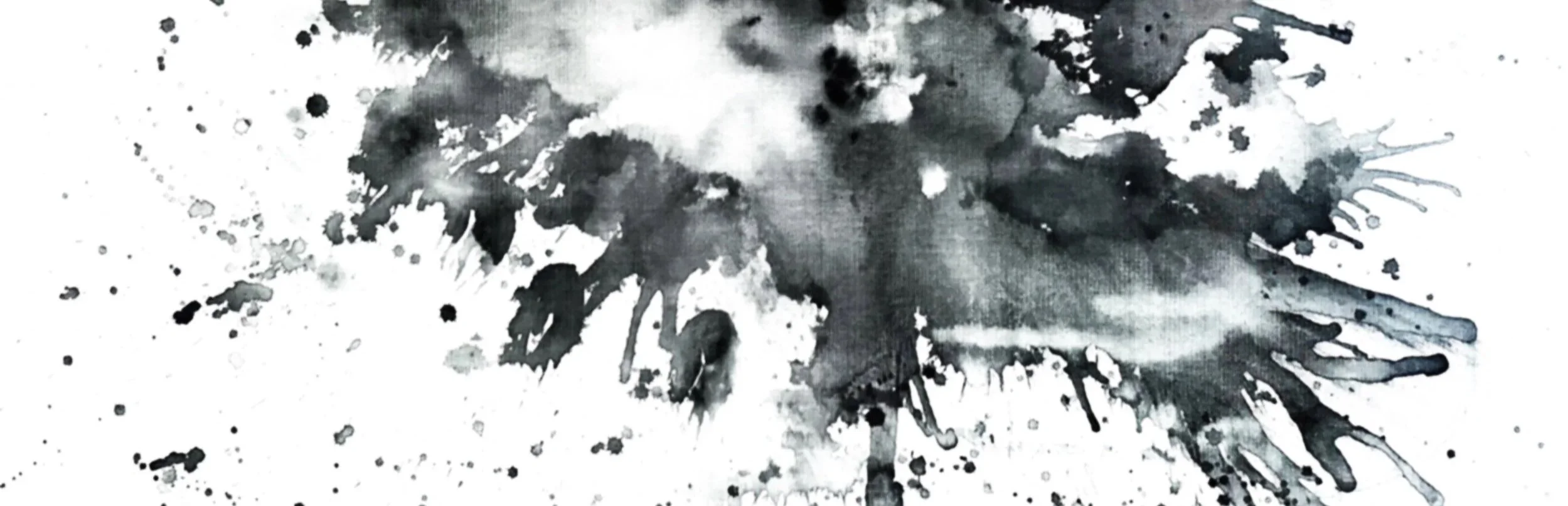 black and white watercolor painting