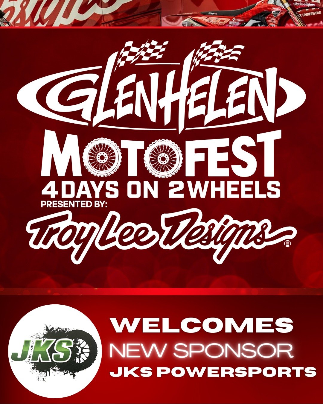 🏁 Big news! 🏁
JKS Powersports is proud to be an official sponsor of MOTOFEST 2025 at Glen Helen Raceway! 🏆 Four days of nonstop racing, $100K in PRO CASH PURSES, a bike show, swap meet, movie night, and more — it’s all going down May