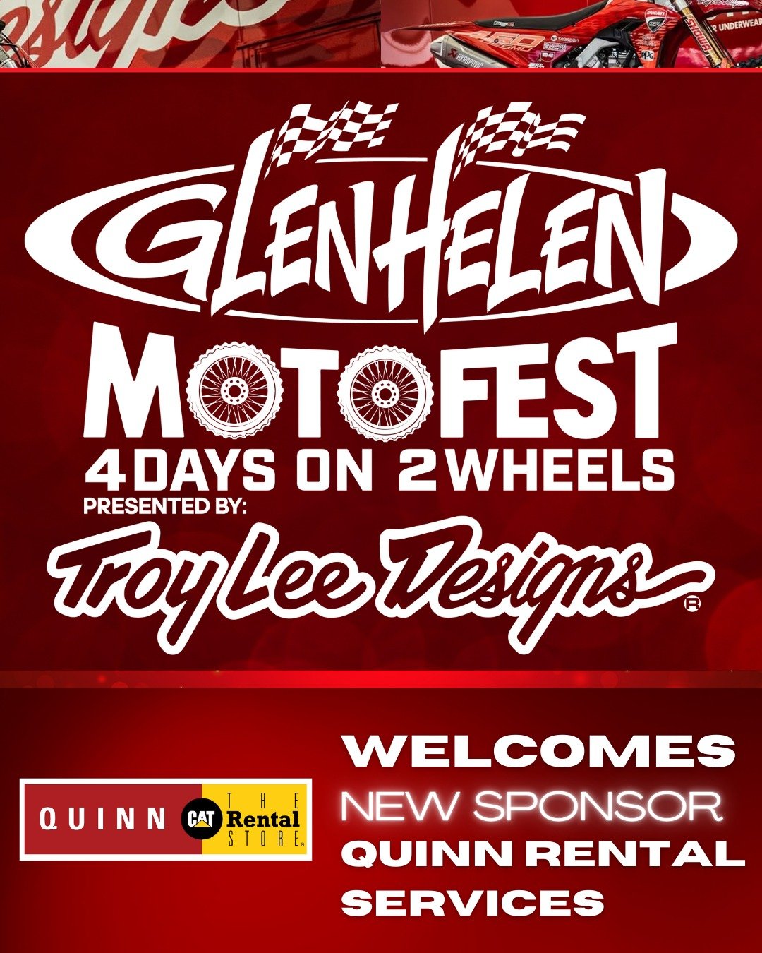 🏗️ Quinn Rental Services is officially on board as a sponsor of MOTOFEST Presented by Troy Lee Designs at Glen Helen Raceway!
From track prep to infrastructure, Quinn’s top-tier rental equipment is helping us build the ultimate four-day celeb