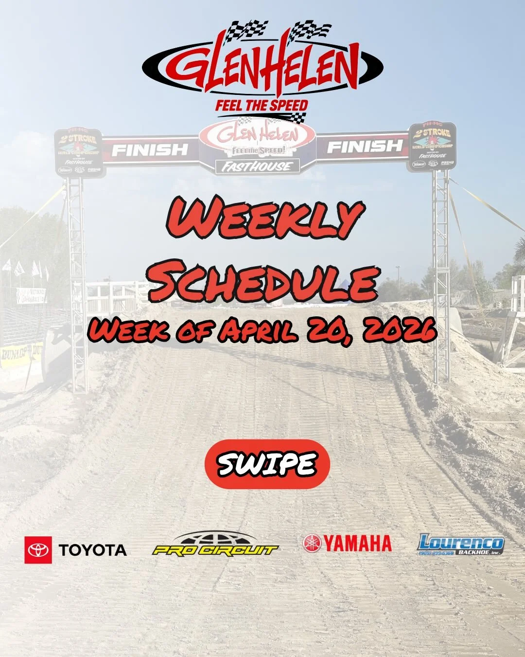 It&rsquo;s the last weekend in April! We&rsquo;re getting closer to closing out some race series and inching even closer to Motofest! 

&spades;️Thursday Nite - @minicross_ame 
&diams;️Saturday MX at the Glen - Spring Series Round 4
&spades;️ @swapmo