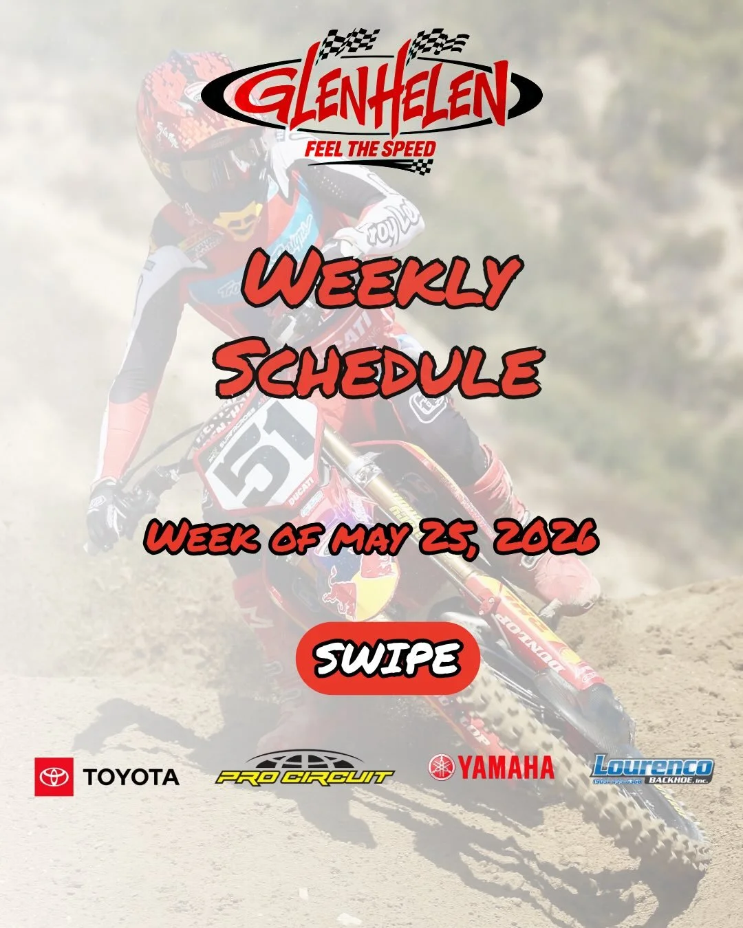 It&rsquo;s the end of May! 

This weekend, we&rsquo;re looking forward to getting back to Thursday night AME MINICROSS, Saturday MX at the Glen, and a Grand Prix Sunday with SRA GP. 

#glenhelenraceway #ameminicross #saturdaymxattheglen #sragp #feelt