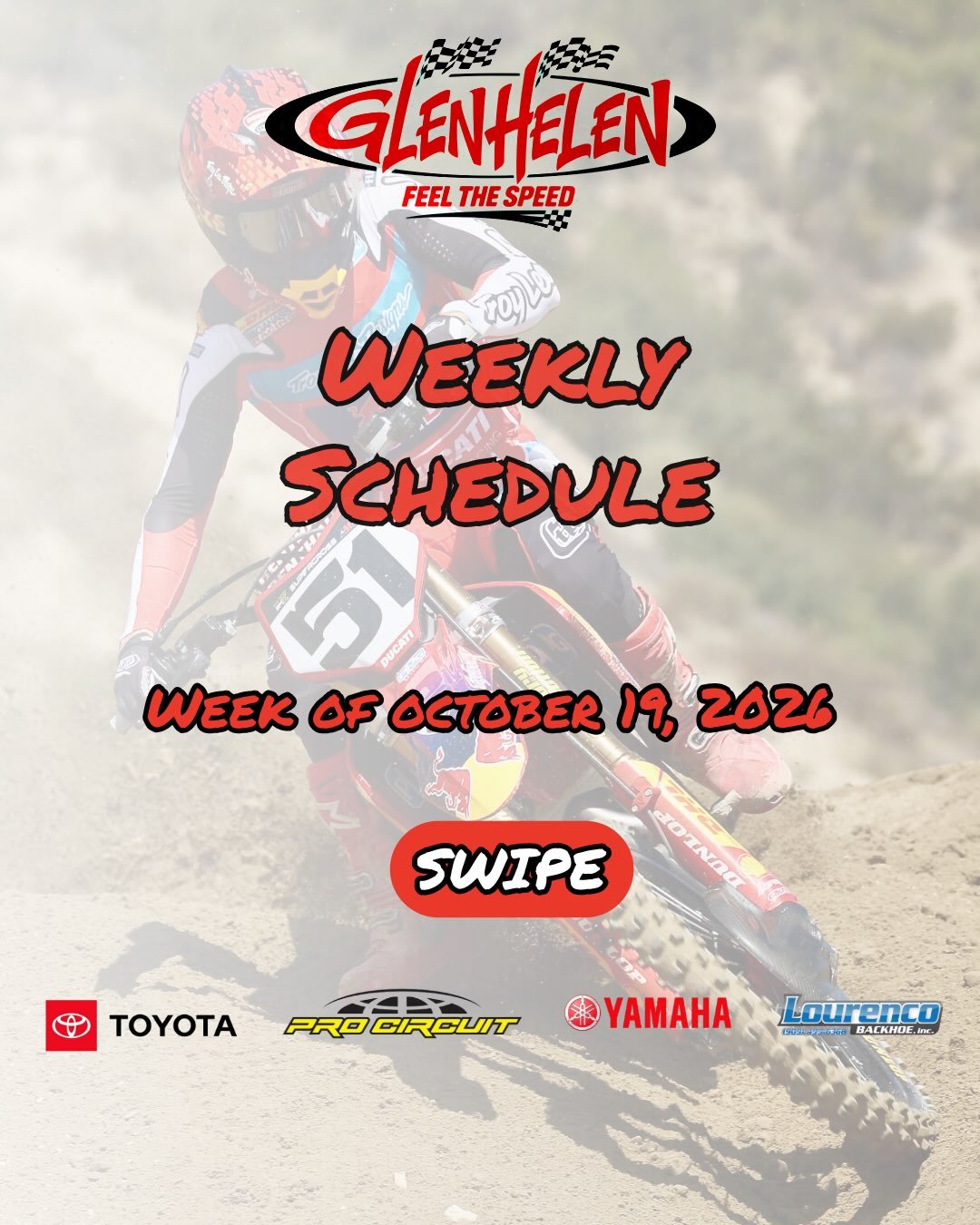 We&rsquo;re counting down the days until our 42nd Annual Dubya World Vet Motocross Championships, and we&rsquo;ve got some racing this weekend to help everyone get ready! 

&diams;️ Tuesday: Practice on all MX tracks &amp; the Truck Track.
&spades;️ 