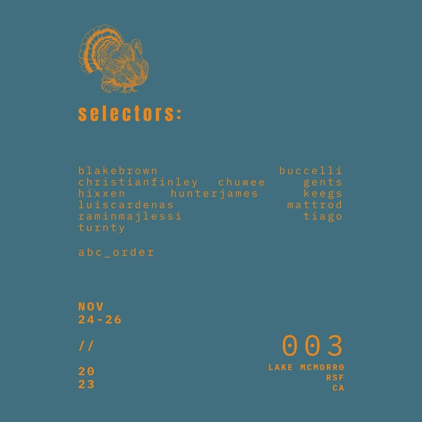 selectors | set times | see you soon 🪩