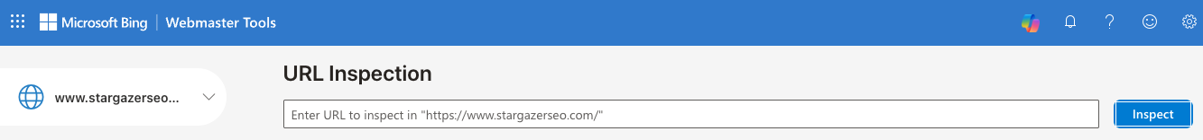 Bing Webmaster Tools URL inspection tool