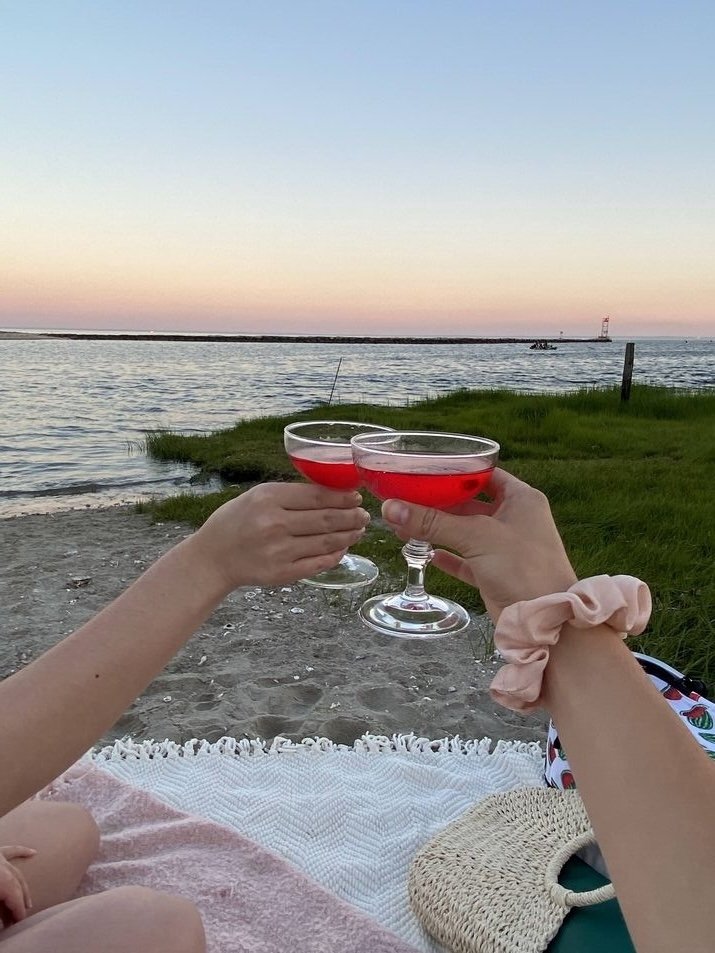 toasting on the beach