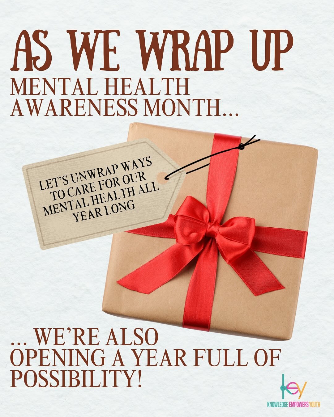 Although Mental Health Awareness Month is coming to a close, we&rsquo;re not wrapping it up quite yet! 🎁 Mental health is a year-round journey. 

#mentalhealth #mentalhealthawarenessmonth  #mentalhealthawareness #prevention #substanceuseprevention