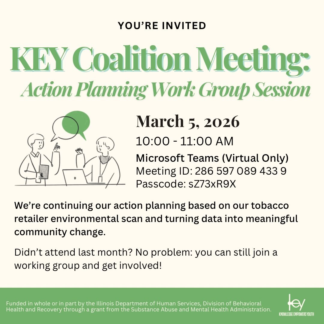 Join us for our March meeting next Thursday, March 5th to continue working on our action plans based on our environmental scan data! 

#keycoalition