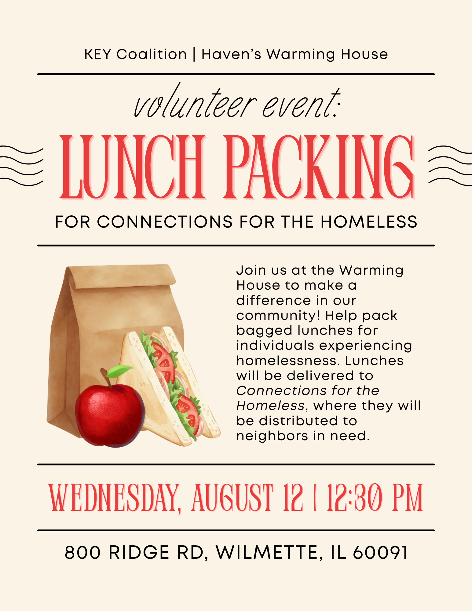 Lunch Packing for Connections for the Homeless