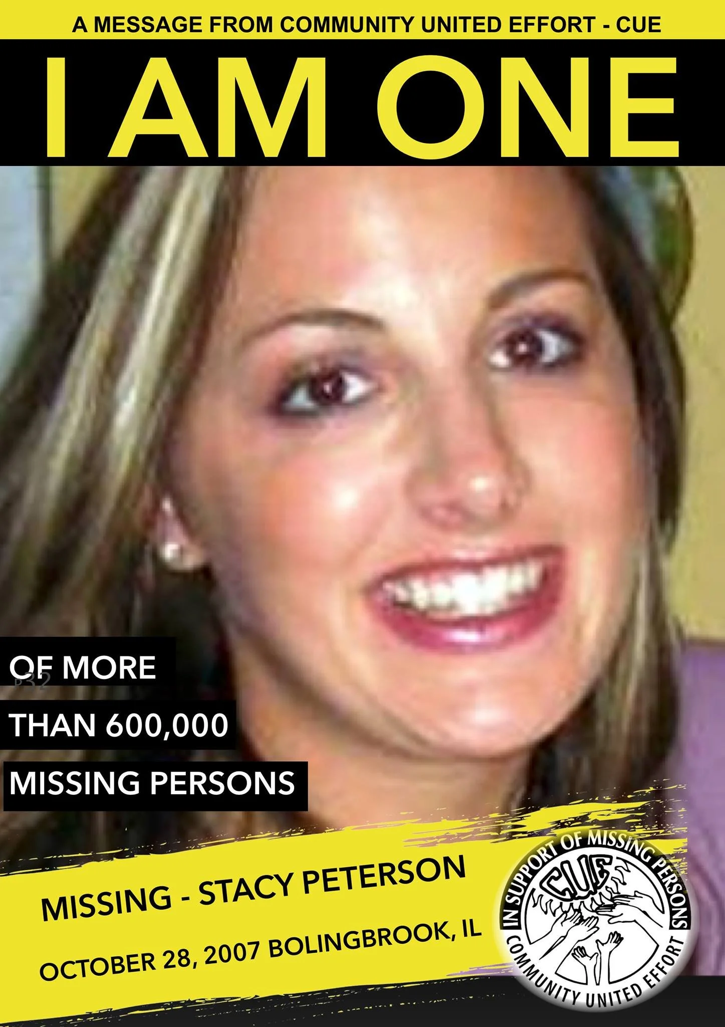 Stacy Peterson I Am One poster from Facebook