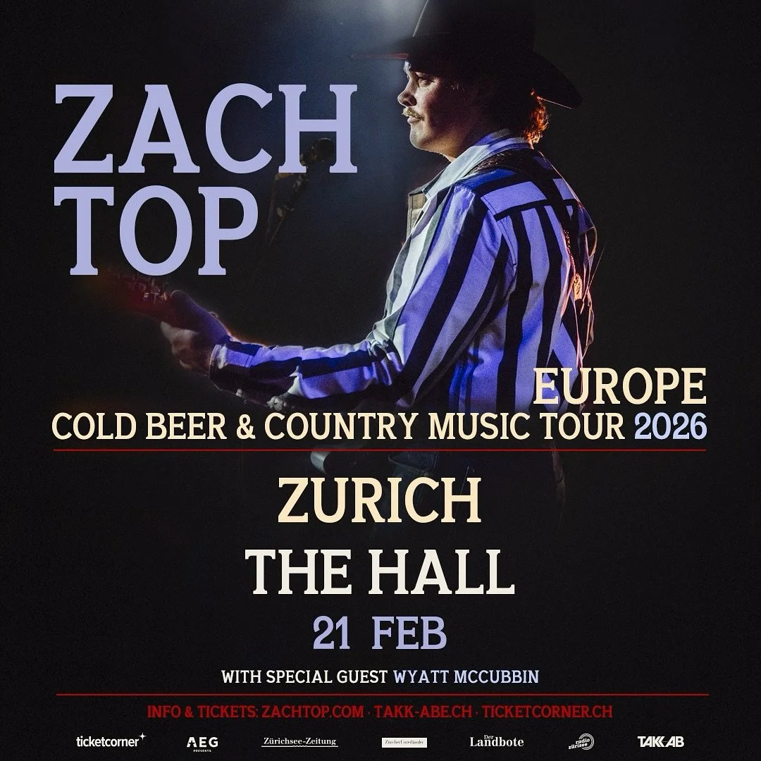 Zach Top @zachtop is coming to Zurich at @thehall.ch with @wyattmccubbin !!! Get your tickets on @ticketcorner 🎫🤠 #zachtop #country #countrymusic #music #thehall