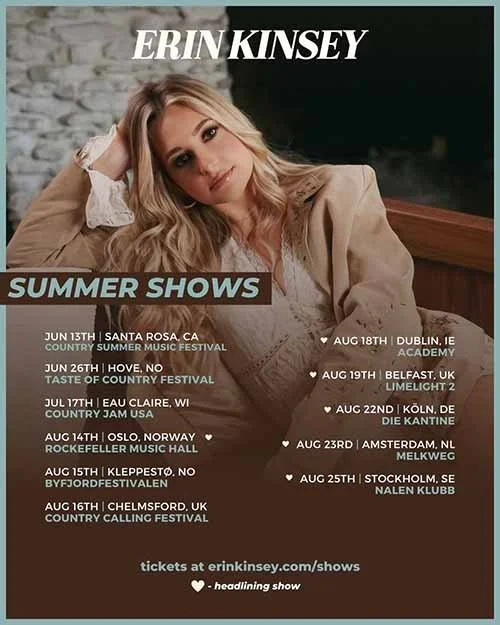 Erin Kinsey – Summer Shows 2026