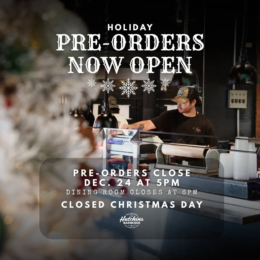 Holiday Pre-Orders are Now Open! 🎄

Build the perfect Texas BBQ feast to spread holiday cheer! 🎅

Choose from our Holiday Menu
🔥Turkey Breast
🔥Smoked Ham
🔥Stuffing
🔥Sweet Potato Casserole 
🔥White Gravy
🔥Cranberry Sauce

PLUS! Enjoy our classi