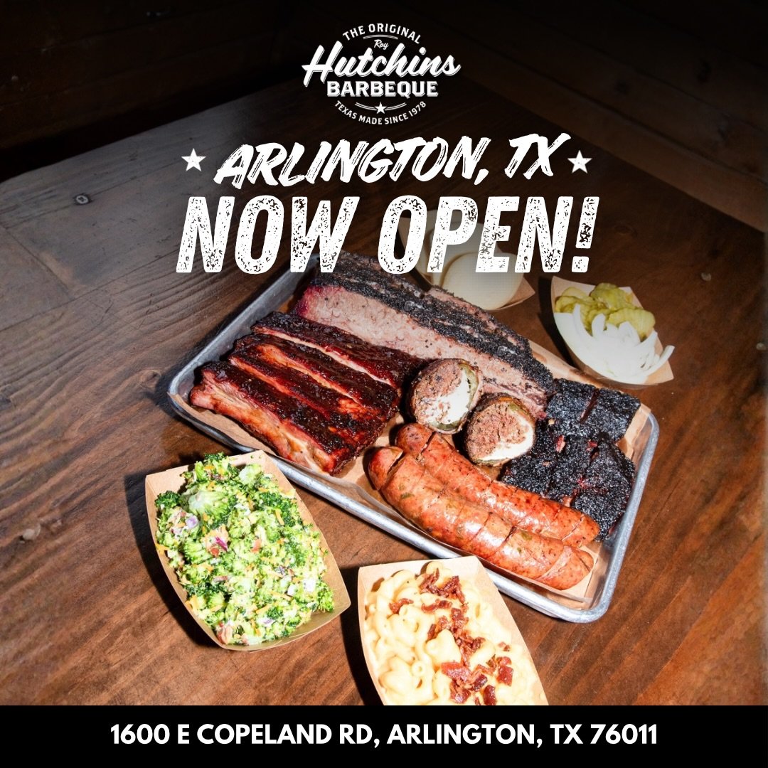 Hey Arlington! 👋 We are OPEN 🔥

Our doors are officially OPEN at our second location in Arlington, TX 🙌 

Our hours 11am - 9pm (or until sold out!)

📍1600 E Copeland Rd, Arlington, TX 76011

We have all your fave Texas BBQ classics!
🔥 Brisket
🔥
