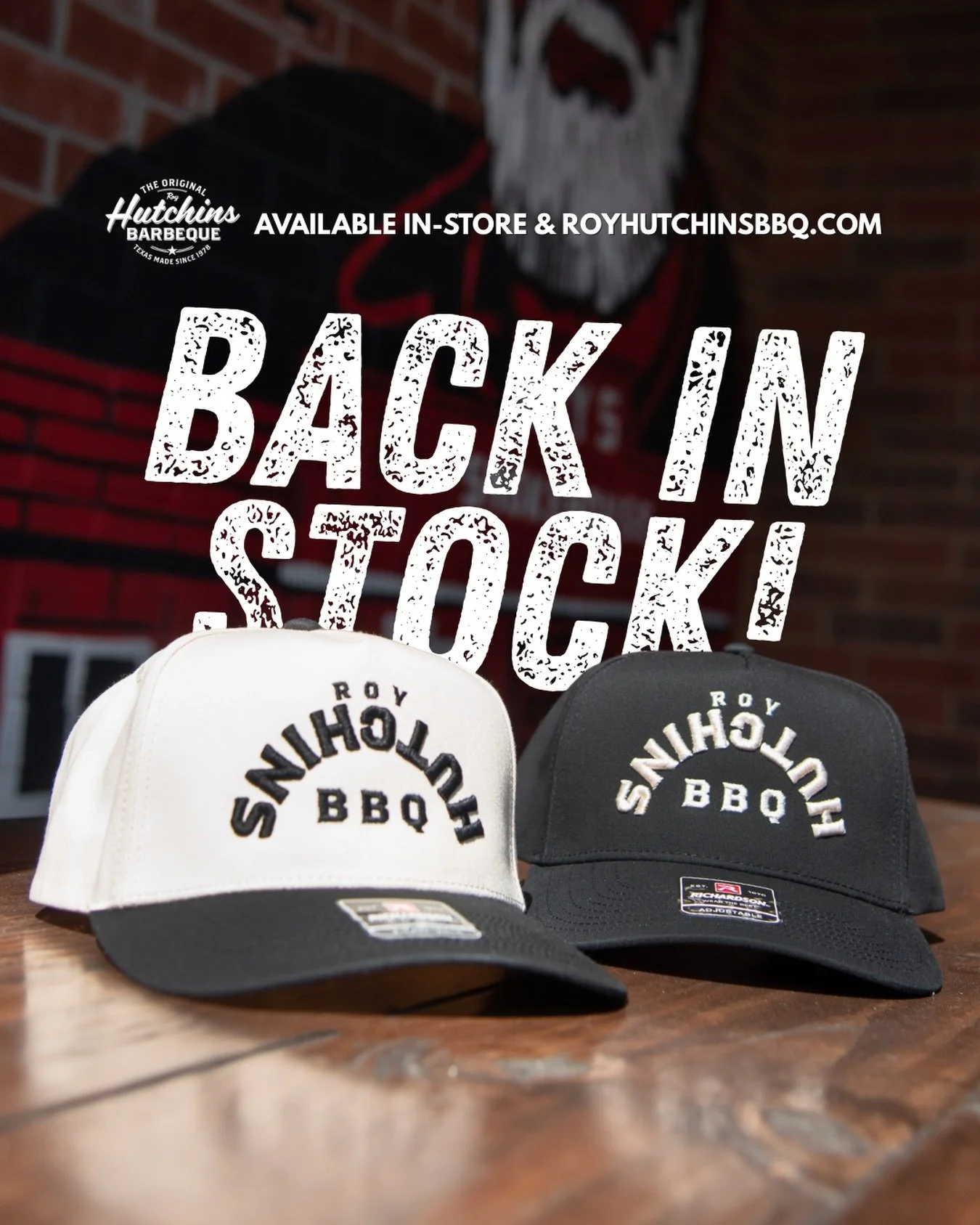 This restock is no joke! 🧢

Our Embroidered Upside Down Roy Hutchins BBQ Hats are BACK! 👏

✅ BACK BY POPULAR DEMAND 

Shop from THREE styles
🔥 Black w/ White Letters
🔥 Off-White w/ Black Letters 
and our NEW Limited Quantity RED Edition only avai