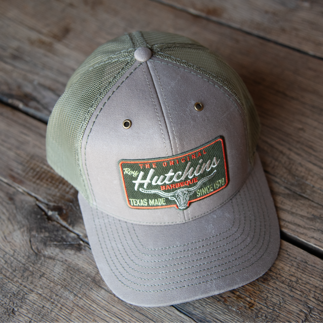 Gray Snapback with Green Mesh