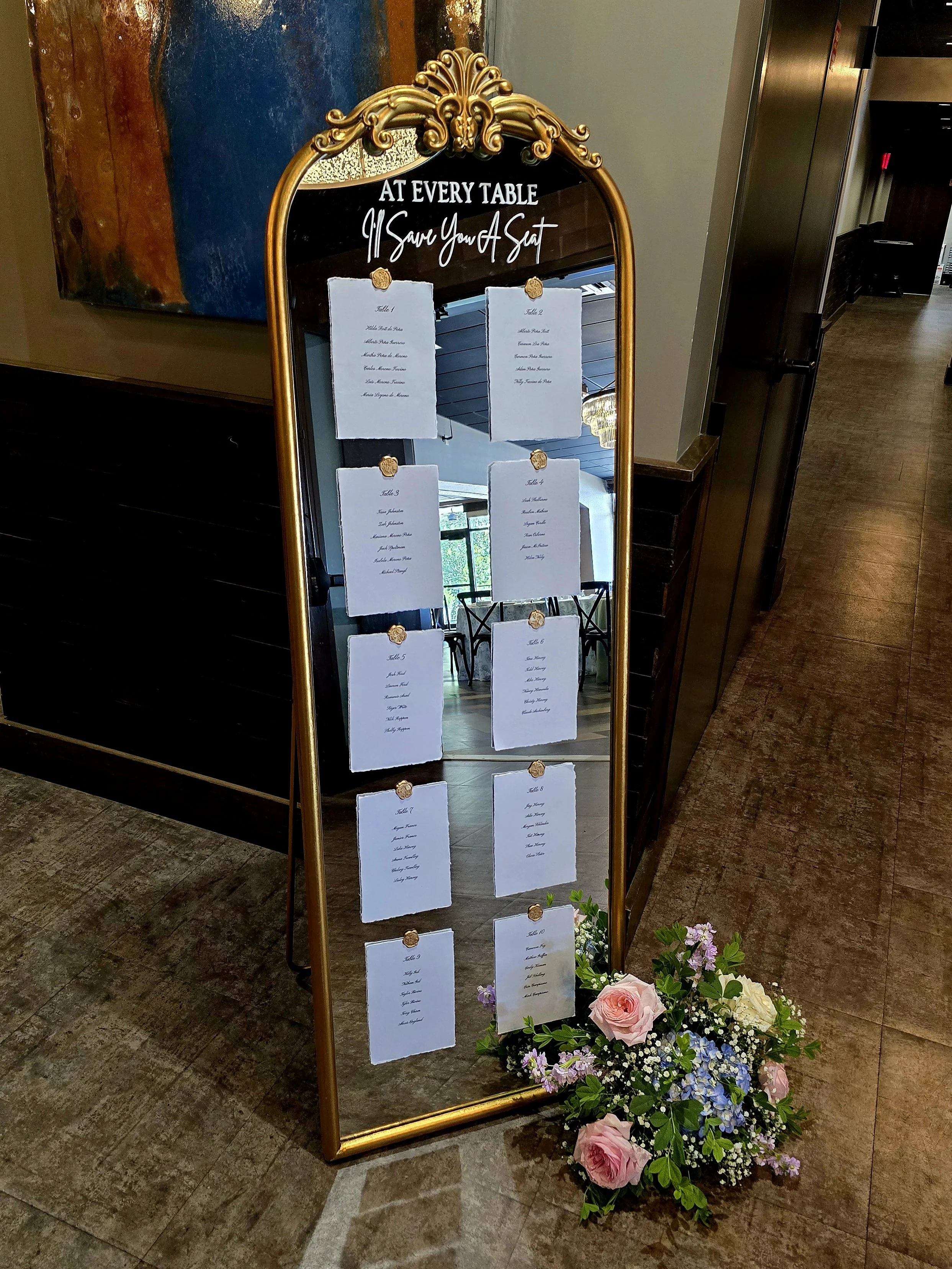 Gold Mirror Seating Chart