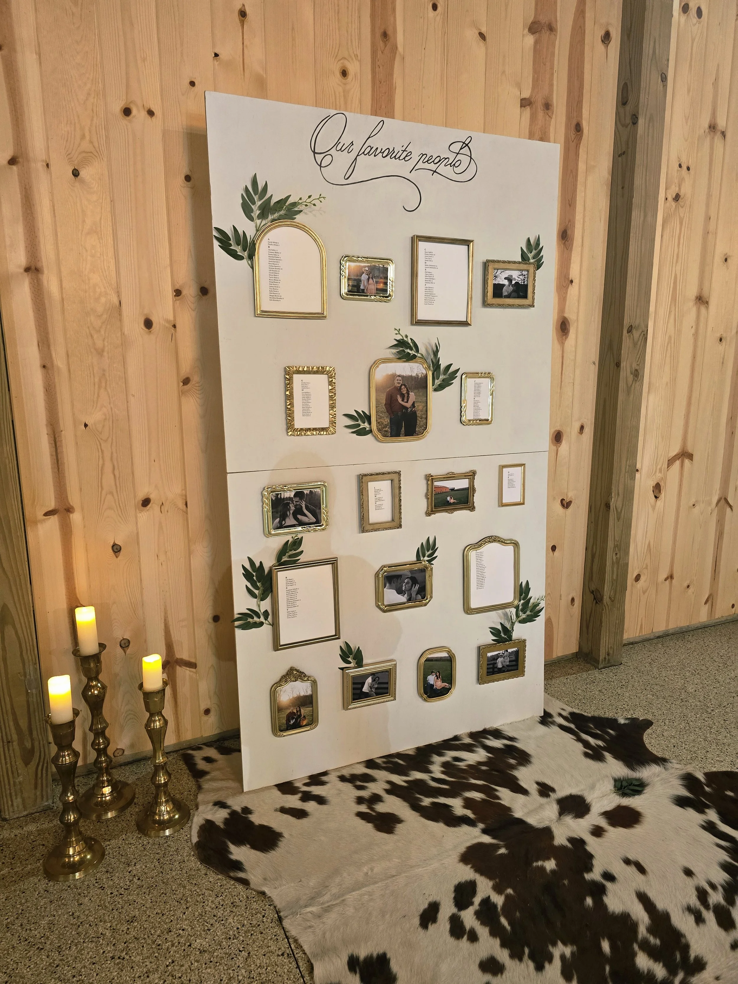 Vintage Frame Seating Chart Wall