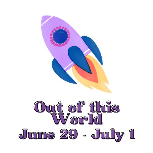 Will this week of art camp be out of this world??! OBVIOUSLY! 

All camps are 9:30-12:30 for ages 5 and up. 
We also have a Mini One Day camp this week for ages 3-5!