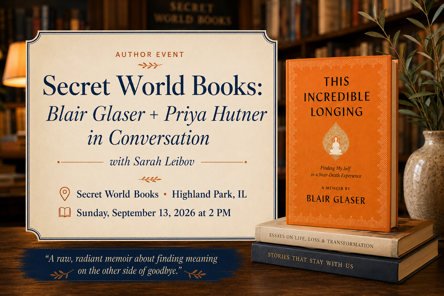 Secret World Books: Blair Glaser + Priya Hutner in Conversation