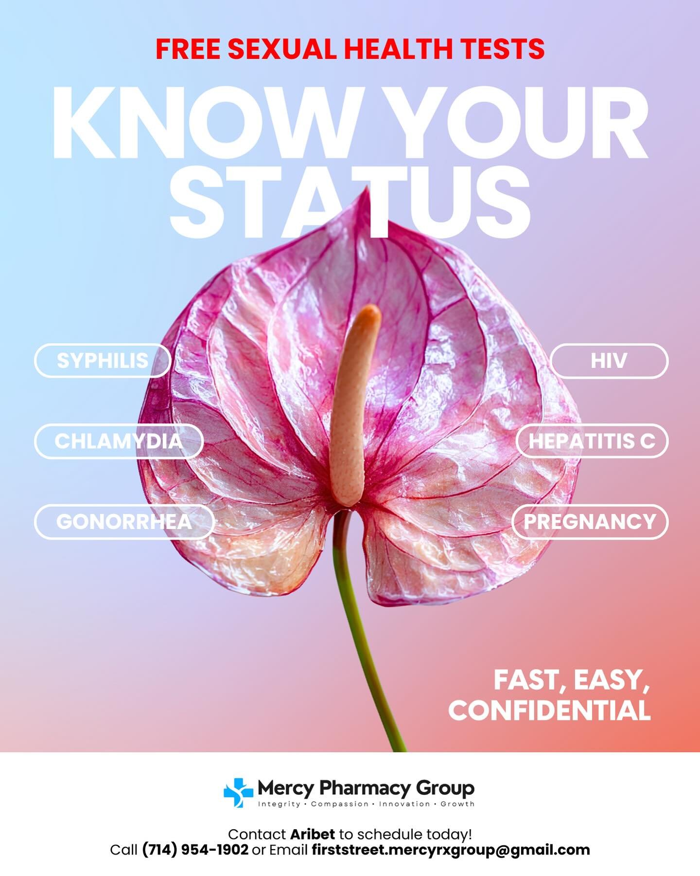 Mercy Health is partnering with Mercy Pharmacy Group to offer free mobile HIV and STI testing services! Testing is fast, easy, and confidential. We will be conducting our services at various community events. DM us, and we&rsquo;ll let you know where