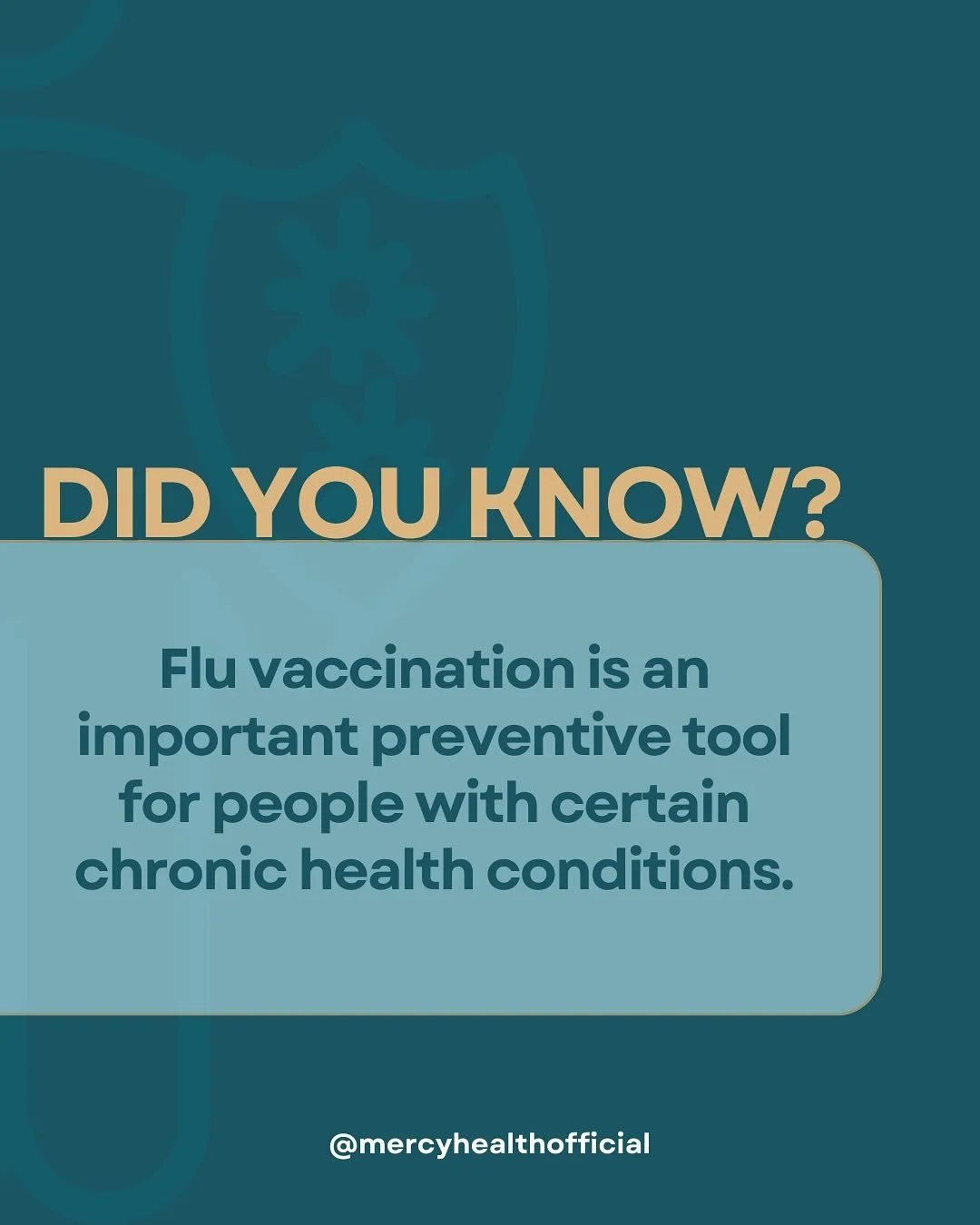Flu vaccination is an important preventive tool for people with certain chronic health conditions (CDC).
Flu vaccination has been associated with lower rates of some cardiac events among people with heart disease, especially among those who have had 
