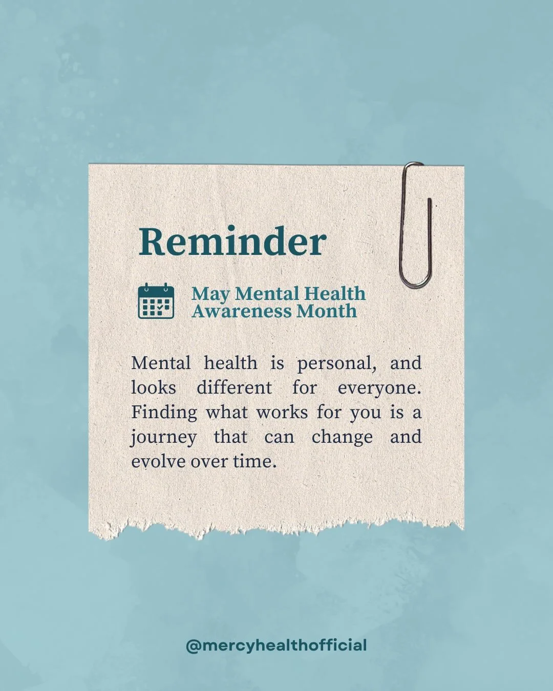 May is Mental Health Awareness Month. Mental health is deeply personal and looks different for everyone (mhanational.org). Give yourself space to explore what feels supportive, sustainable, and right for you.	

#mentalhealth #publichealth #communityh