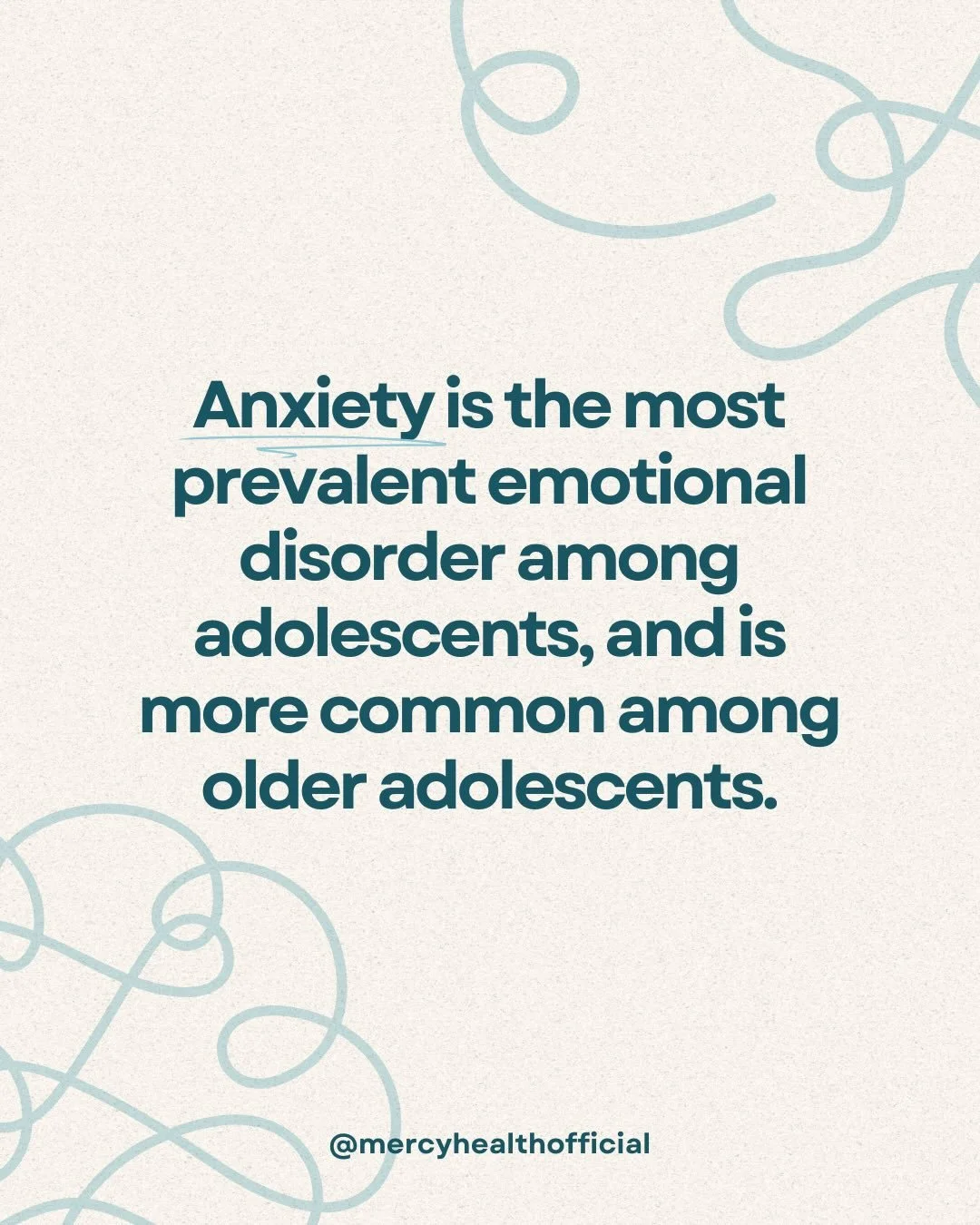 Anxiety disorders (which include panic or excessive worry) are the most prevalent in adolescents and are more common among older than among younger adolescents. It is estimated that 4.1% of 10&ndash;14-year-olds and 5.3% of 15&ndash;19-year-olds expe