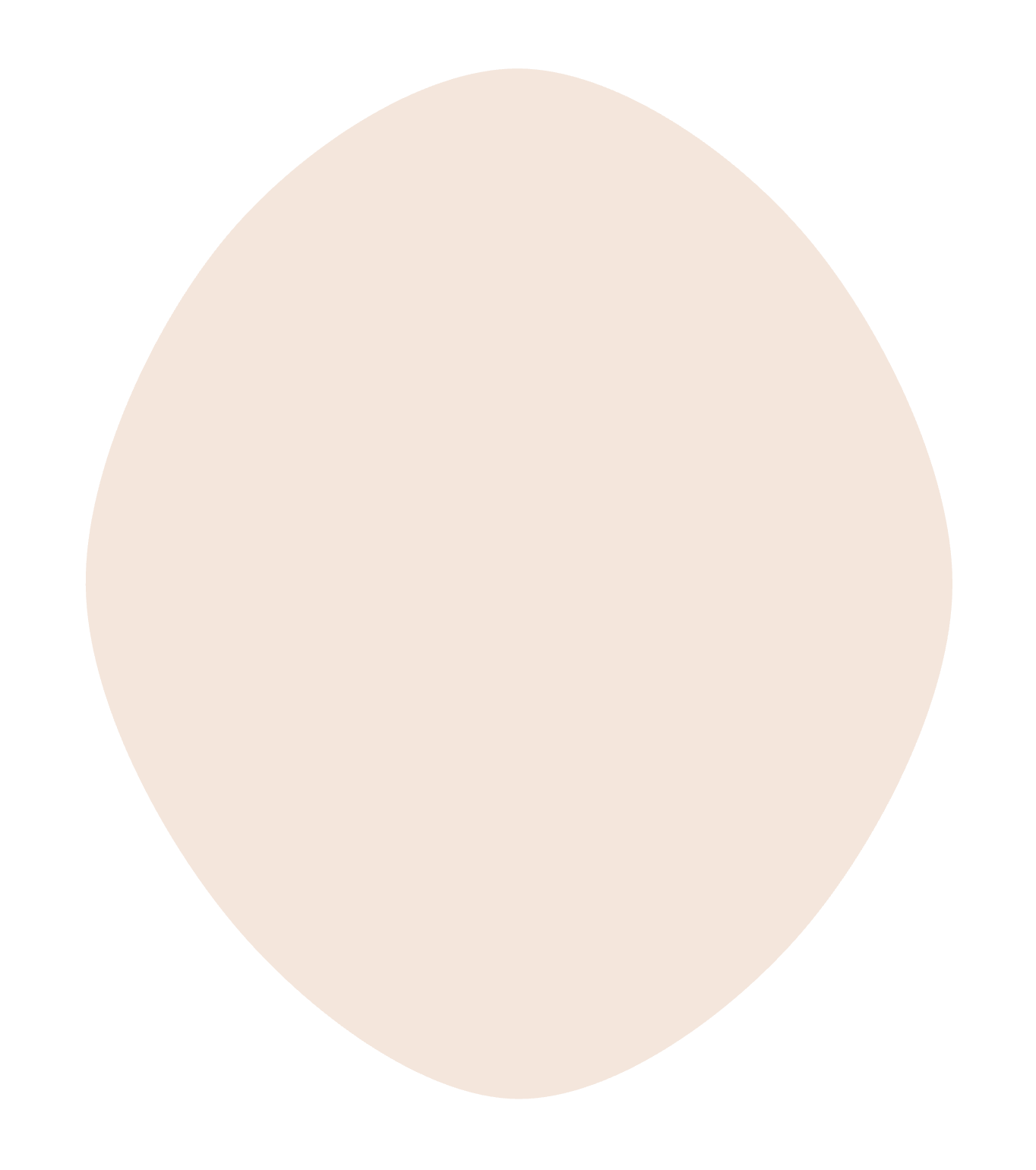 A plain, off-white, oval-shaped object with a smooth surface on a black background.