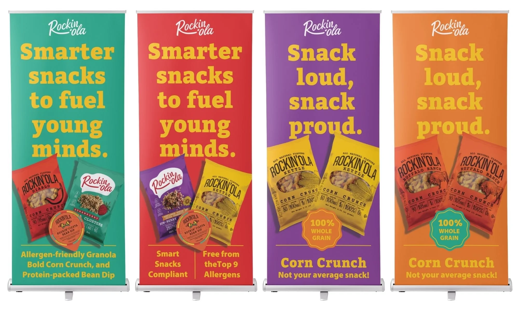 LARGE-SCALE PRINT ADVERTISEMENT | Bold and engaging banners built to attract an audience seeking healthy snacks that deliver on flavor.