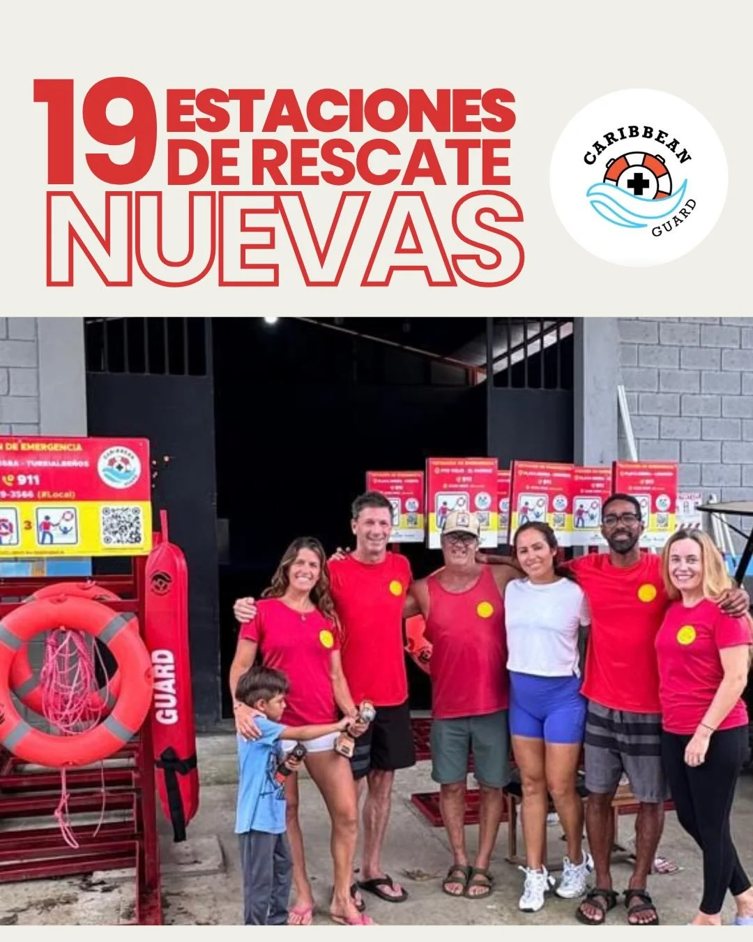 Hoy, Caribbean Guard, junto con la comunidad del Caribe Sur, da un paso clave en materia de seguridad y prevenci&oacute;n.

Un total de 19 estaciones de rescate han sido preparadas, rotuladas y ser&aacute;n instaladas este martes a lo largo de la cos