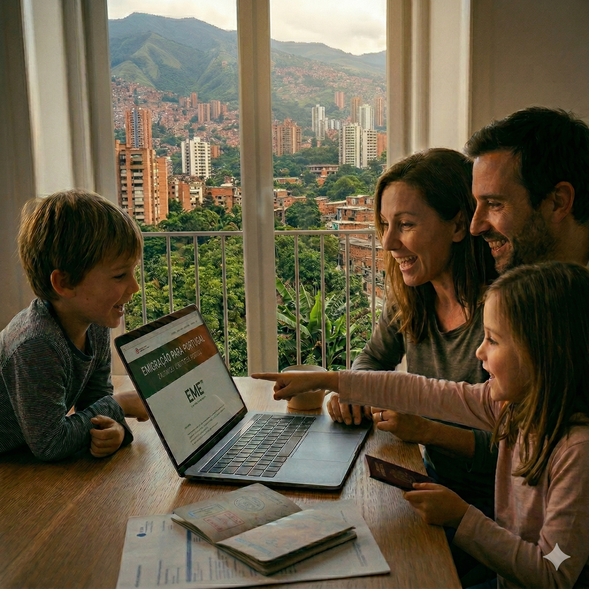 familia buscando informacion para emigrar