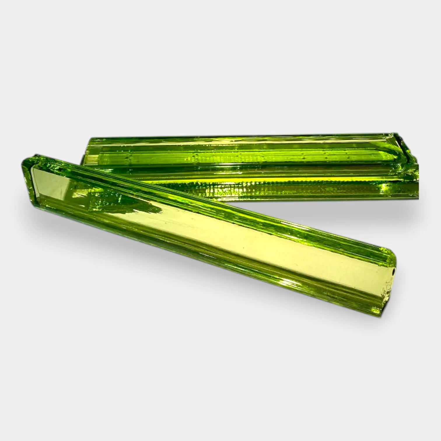 Chartreuse Green Lead Crystal Bars — David L Hasslinger Studio