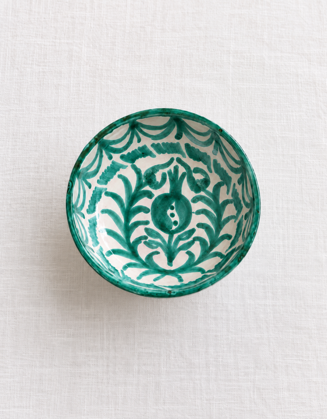 Bol - Repintado Verde - Cerámica de Granada