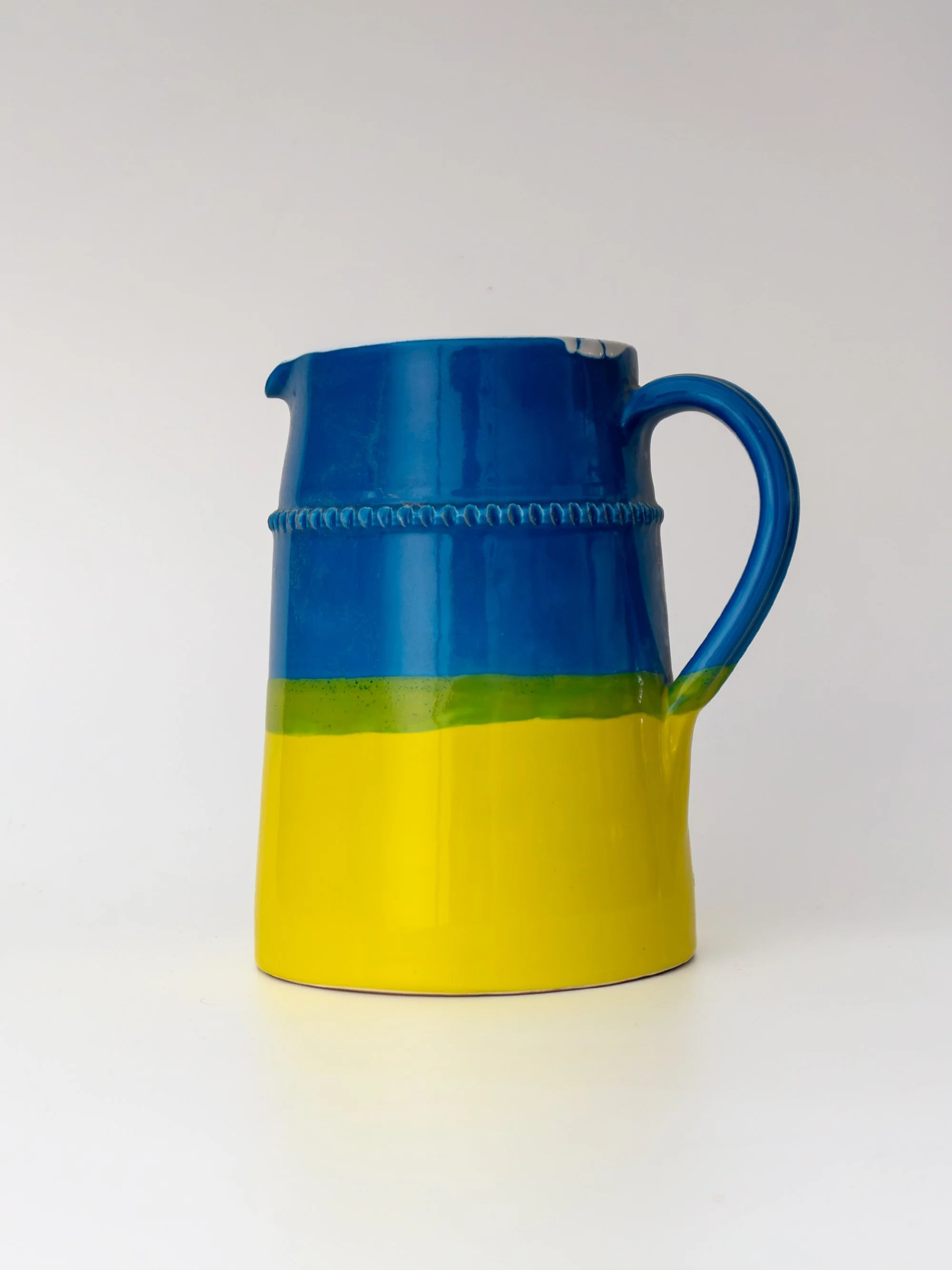 Jarra italina amarilla y azul