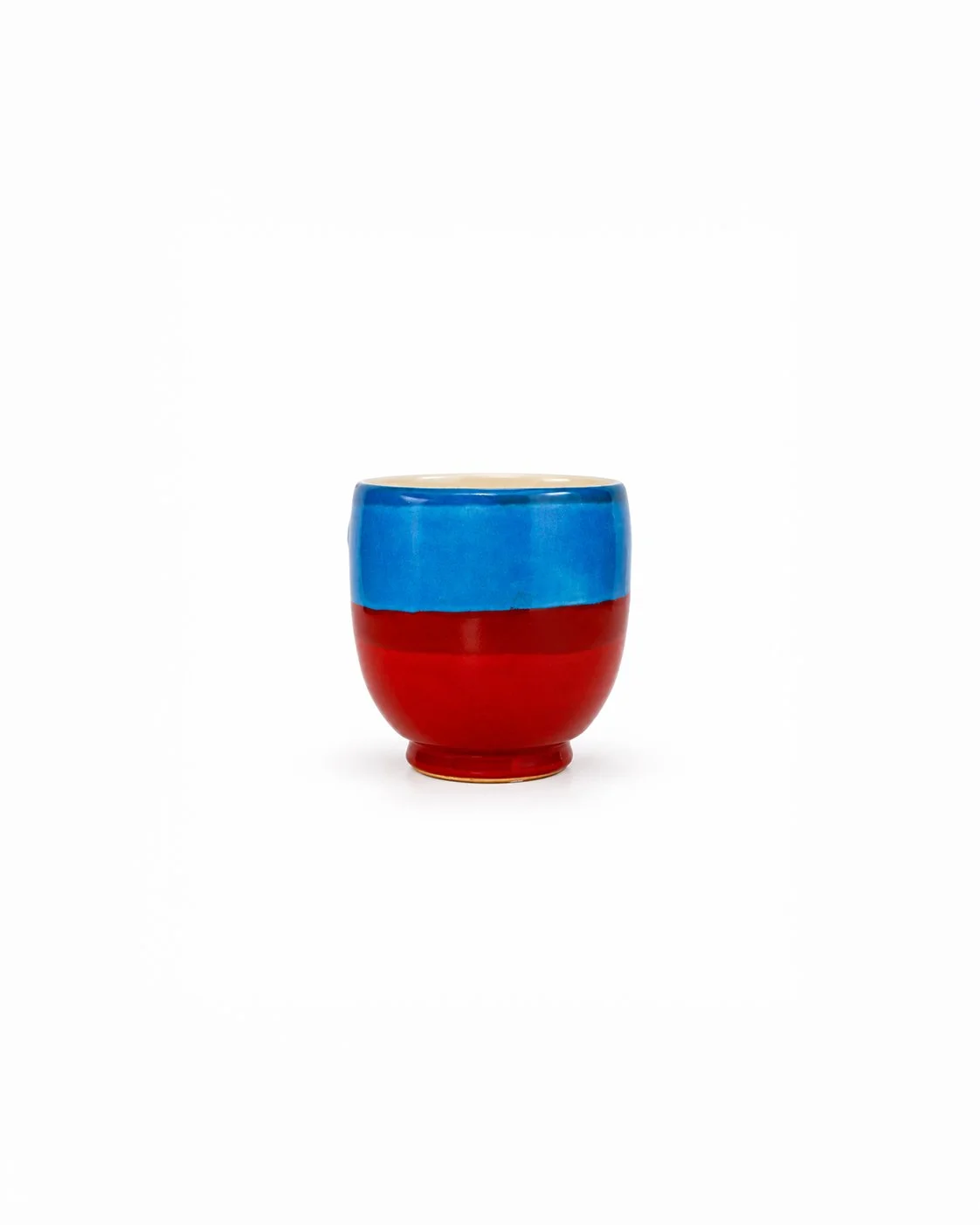 Vaso de cerámica azul y roja de Grottaglie