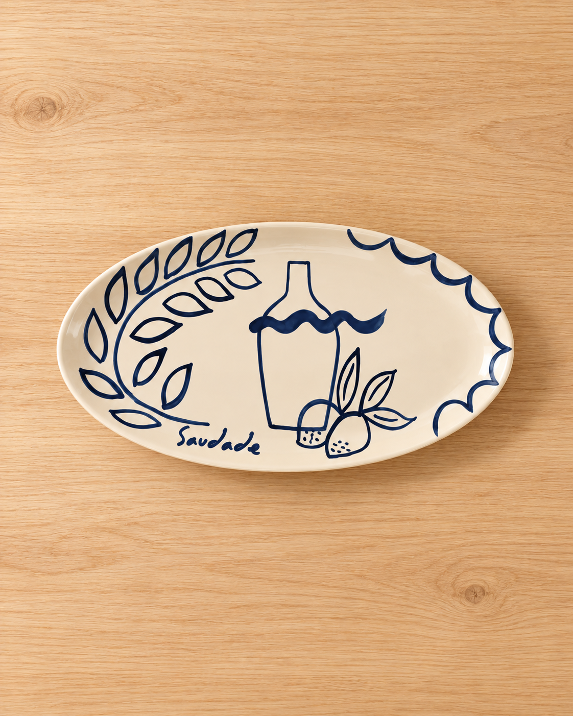 Bandeja Saudade Azul. 38cm