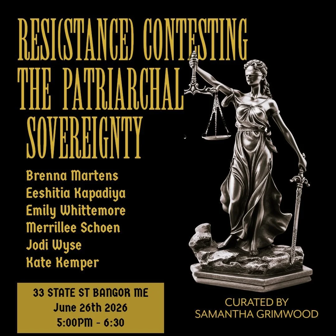 #popupexhibition in #bangormaine June 26th 5-6:30PM 

Resi(stance) is a group show showcasing work about feminism and fighting censorship. In 2026 the right to bodily autonomy and the ability to express oneself is under attack. This one night only po