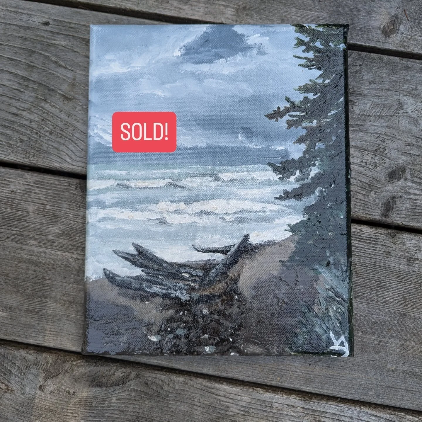Excited to learn that The Southward Path will be a birthday gift to a new collector's family member 🔴🙏🏻

Thanks to @simplypureicewater  for hosting my art on their walls 🌊

#yyjart #shoplocal #yyjpainters  #sombriobeach #yyjstormwatch