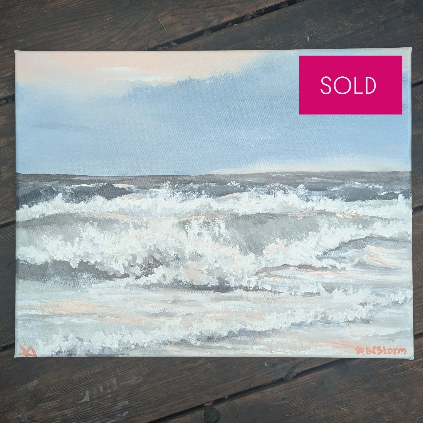 Late December afternoon storm. Glowing sky + fading light. 
#BCStorm Send Off Of the Day found it's home &amp; I'll make it available in an art card.  Because it's awesome 🌊😉😉
#grateful #oceanstorm #seapainting #yyjpainters