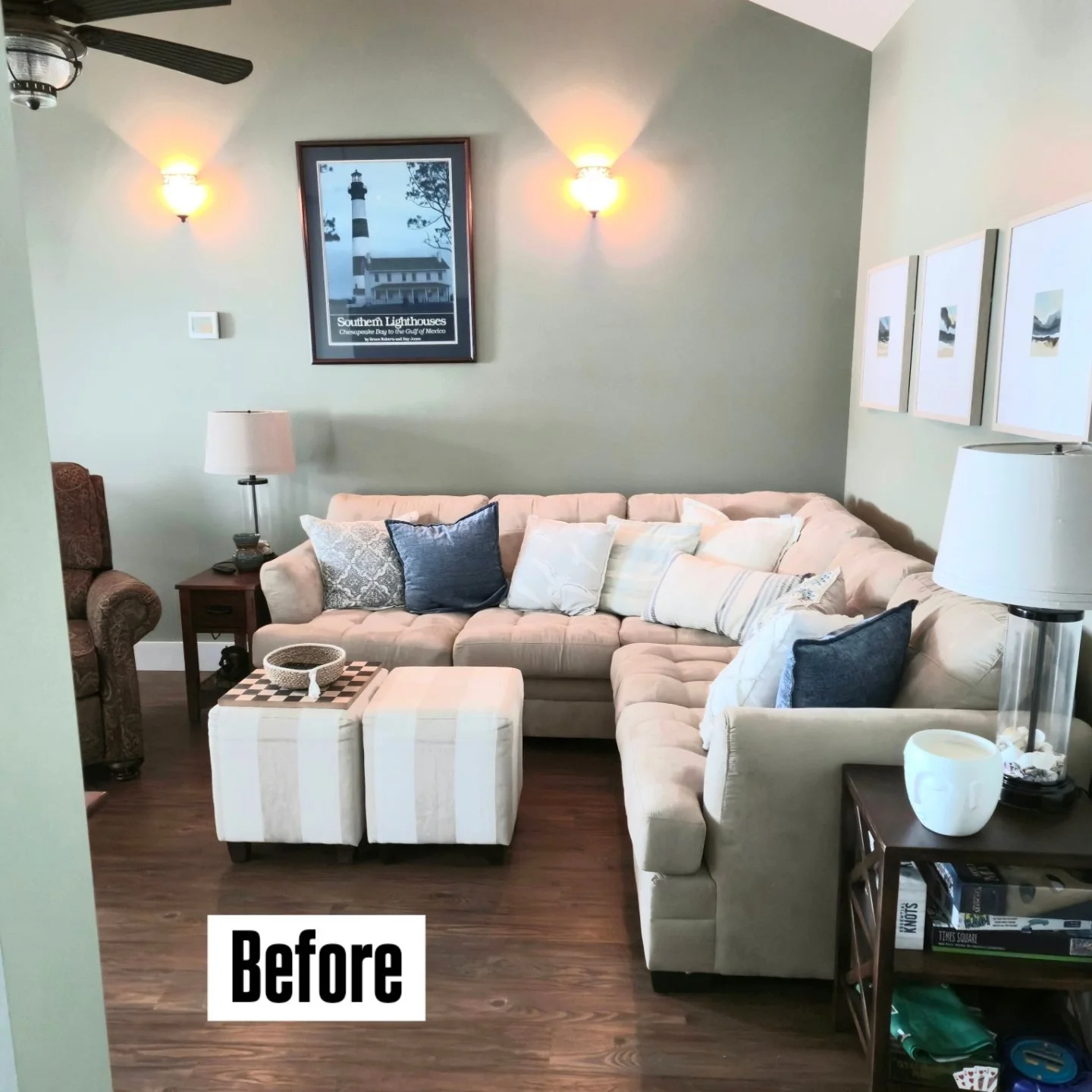 Charlotte home staging before living room NC